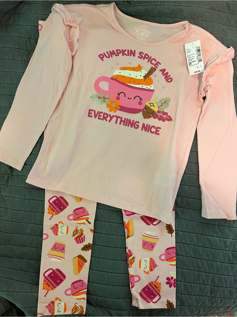 The Children's Place Light Pink Pumpkin Spice Pajama Set